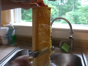 cutting the caps off the comb