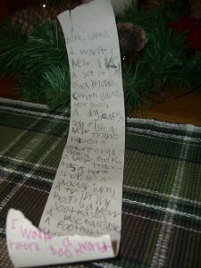 This list is comprehensive but not complete...Santa must fill in missing categories.